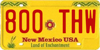 NM license plate 800THW