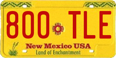 NM license plate 800TLE