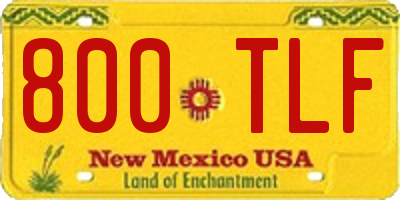 NM license plate 800TLF
