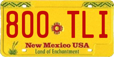 NM license plate 800TLI