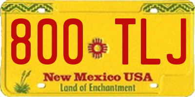 NM license plate 800TLJ