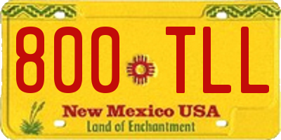 NM license plate 800TLL