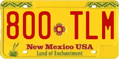 NM license plate 800TLM