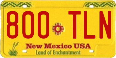 NM license plate 800TLN