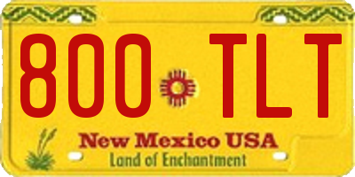 NM license plate 800TLT