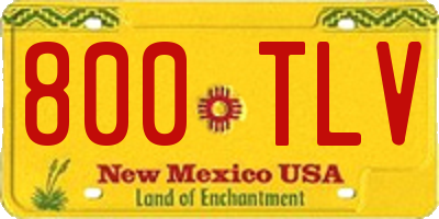 NM license plate 800TLV