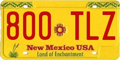 NM license plate 800TLZ