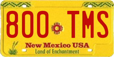 NM license plate 800TMS