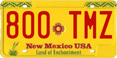 NM license plate 800TMZ