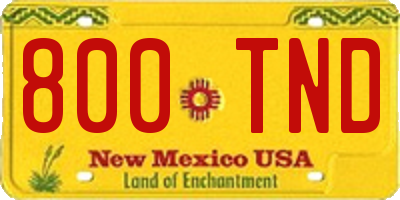 NM license plate 800TND