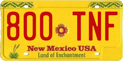 NM license plate 800TNF