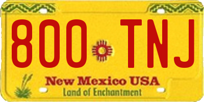 NM license plate 800TNJ