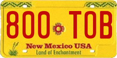 NM license plate 800TOB