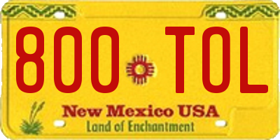 NM license plate 800TOL