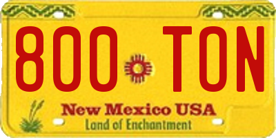 NM license plate 800TON