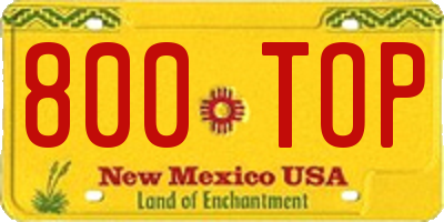 NM license plate 800TOP