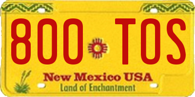 NM license plate 800TOS