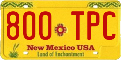 NM license plate 800TPC