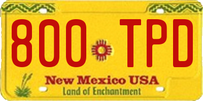 NM license plate 800TPD