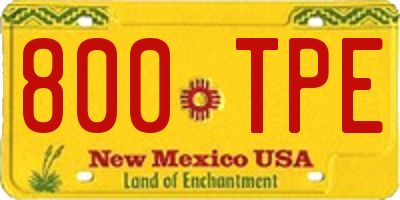 NM license plate 800TPE