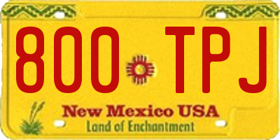 NM license plate 800TPJ
