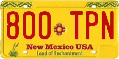 NM license plate 800TPN