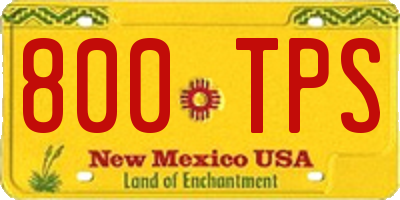 NM license plate 800TPS