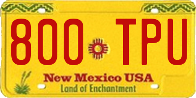 NM license plate 800TPU