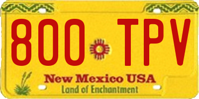 NM license plate 800TPV