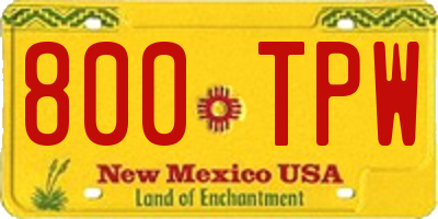 NM license plate 800TPW