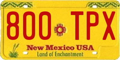 NM license plate 800TPX