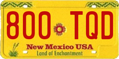 NM license plate 800TQD