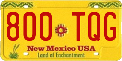 NM license plate 800TQG