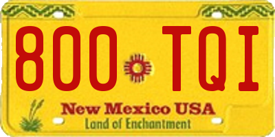 NM license plate 800TQI