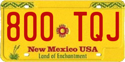NM license plate 800TQJ