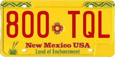 NM license plate 800TQL