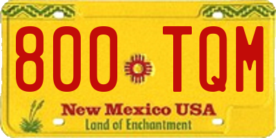 NM license plate 800TQM