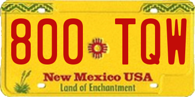 NM license plate 800TQW