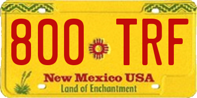 NM license plate 800TRF