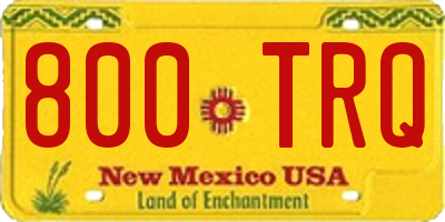 NM license plate 800TRQ