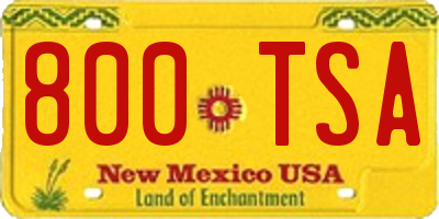 NM license plate 800TSA