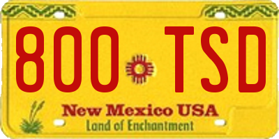NM license plate 800TSD