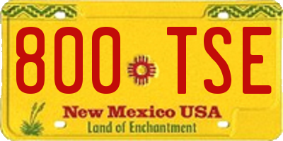 NM license plate 800TSE