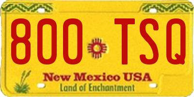 NM license plate 800TSQ