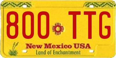 NM license plate 800TTG