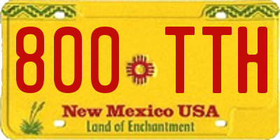 NM license plate 800TTH