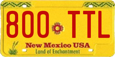 NM license plate 800TTL