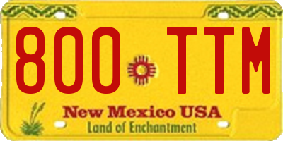 NM license plate 800TTM