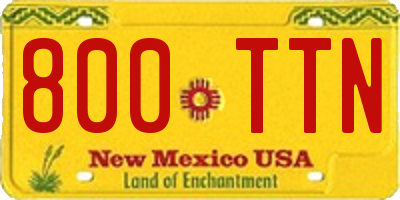 NM license plate 800TTN