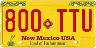 NM license plate 800TTU
